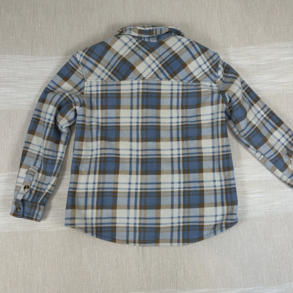 Sage Collective Womens Sz Medium Blue Flannel Jacket Shacket Plaid Fleece Lined - Picture 6 of 6